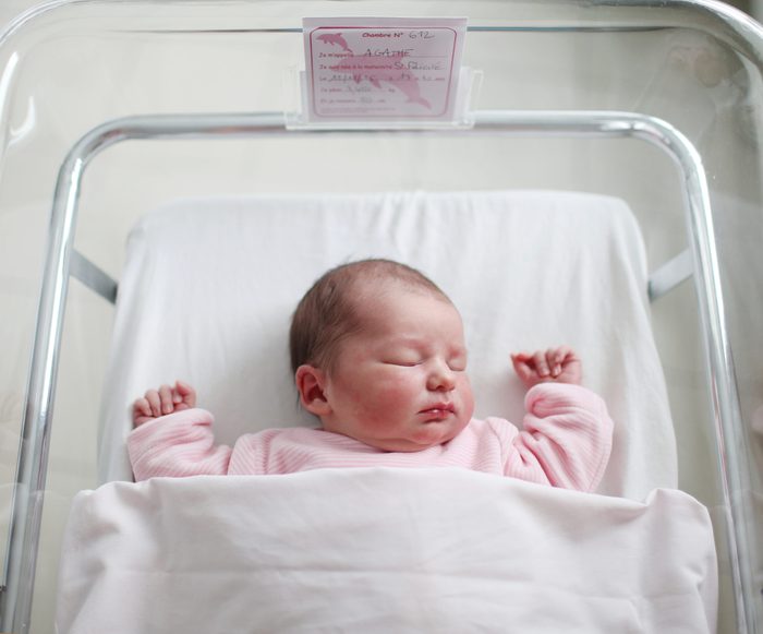 A newborn at the maternity ward