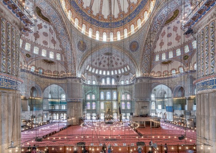 Interior view of The Blue Mosque,Istanbul,Turkey