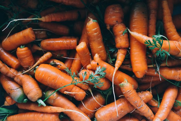 Full Frame Shot Of Carrots At Market