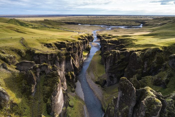 The Fjadrargljufur River Canyon in south Iceland.