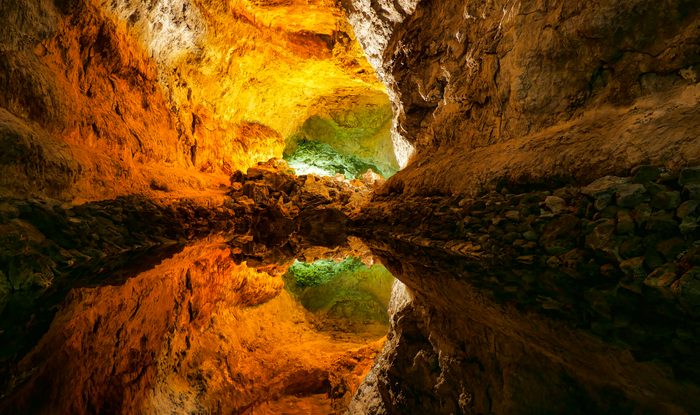 Cueva de los Verdes, volcanic cave in Lanzarote, Canary Islands