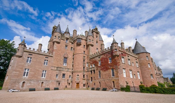 Glamis Castle in Scotland during the day