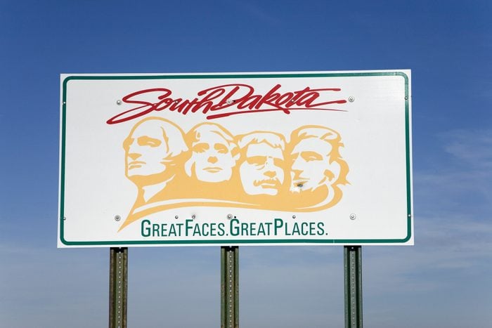 Welcoming sign to South Dakota
