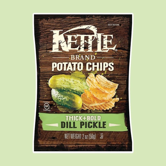 Kettle Brand Thick and Bold Potato Chips, Dill Pickle, 2 Ounce Bags