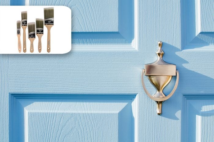 front door close up and paint brushes recommendation