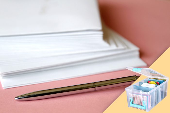 stack of stationary envelopes with suggested product