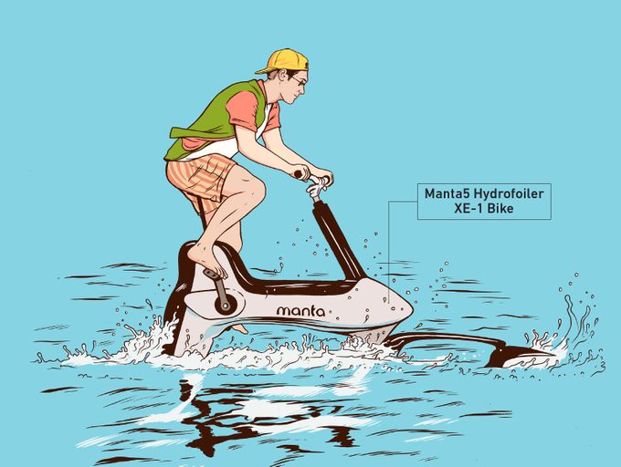 manta5 hydrofoiler xe-1 bike illustration