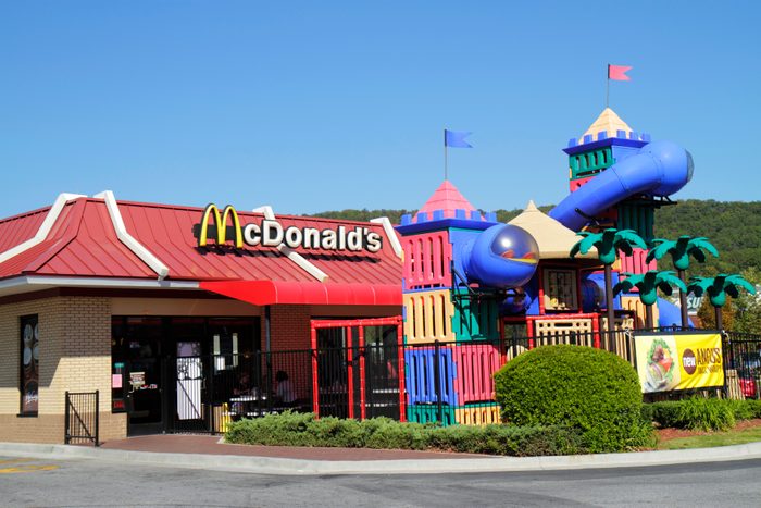A playground outside McDonald's.