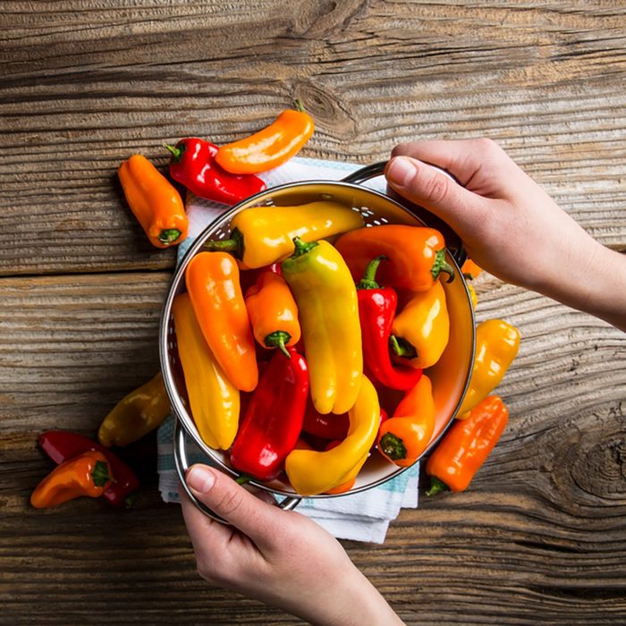 Color Healthy Bell Peppers with helping hands