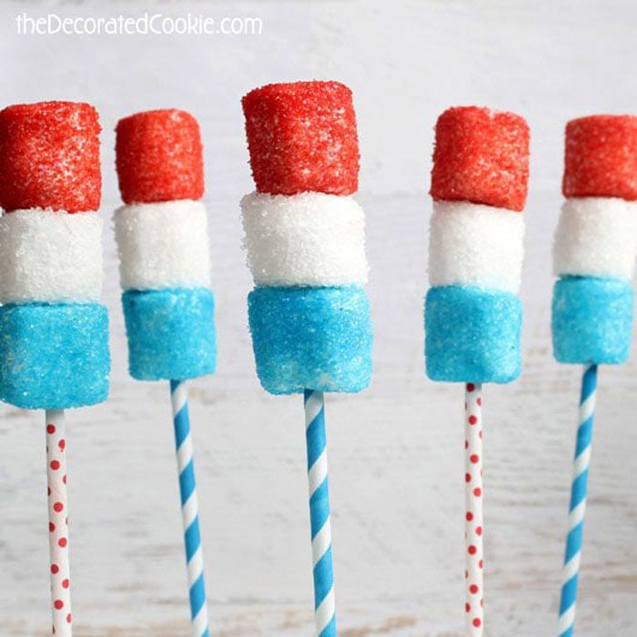 4th Of July Marshmallow Pops