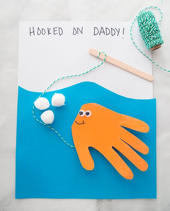 Fish Handprint Father's Day Card Craft