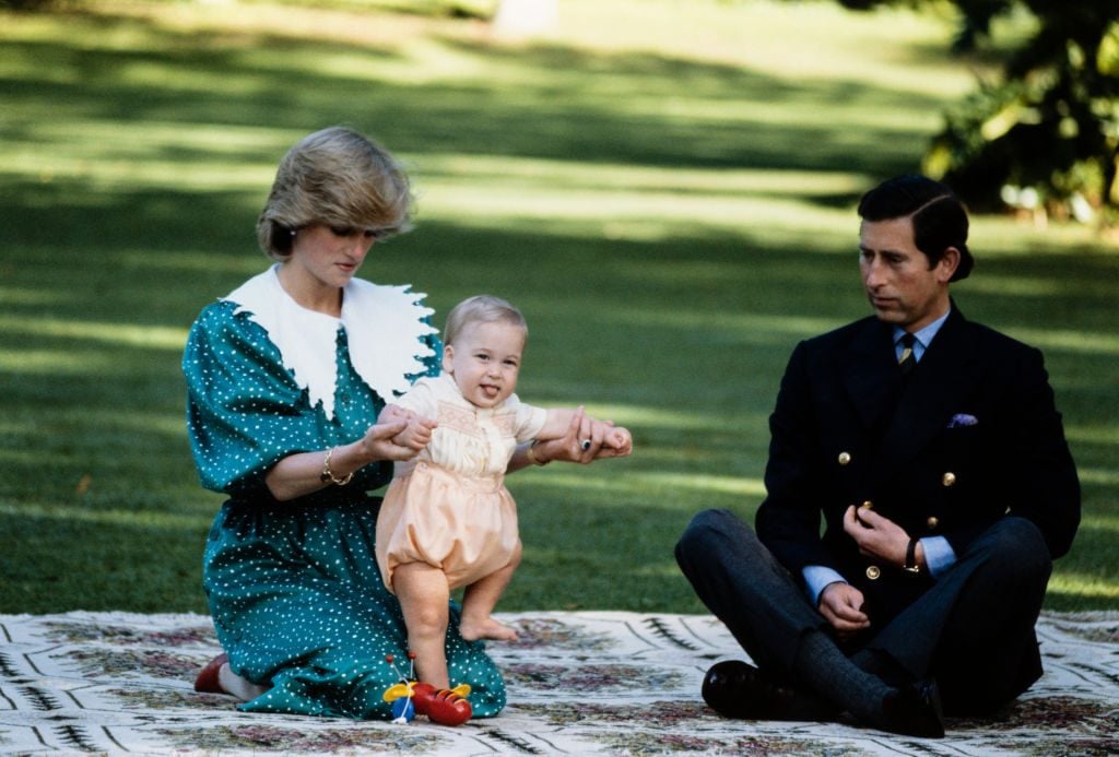 Diana Princess of Wales with Prince Charles and Prince William posing for a photocall on the lawn of Government House in Auckland...