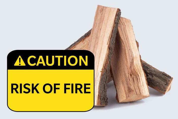 wood. caution: risk of fire