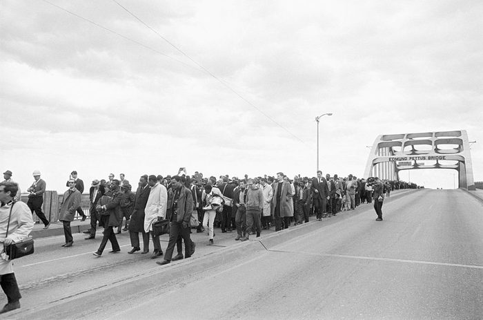 Civil Rights Demonstrators on Bridge