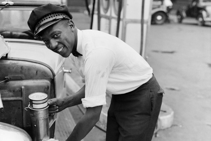 Jesse Owens Working As Gas Attendant