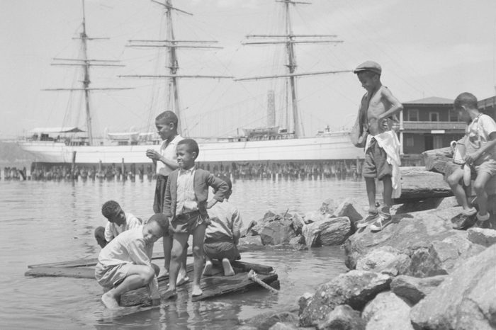 Children Playing Along the Hudson River