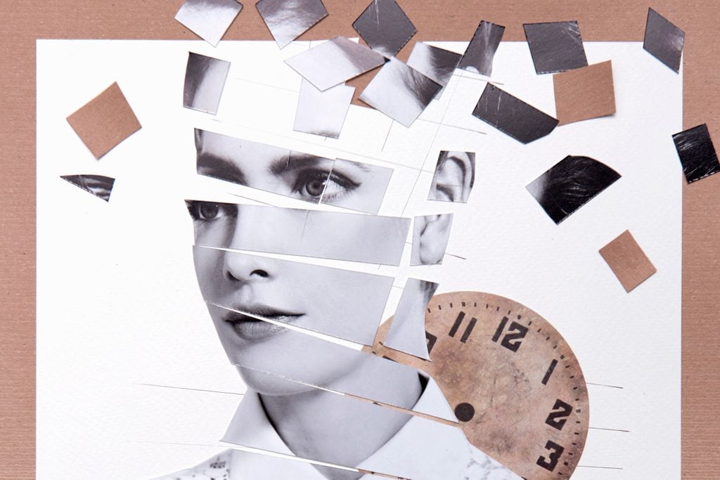 cut out collage of woman