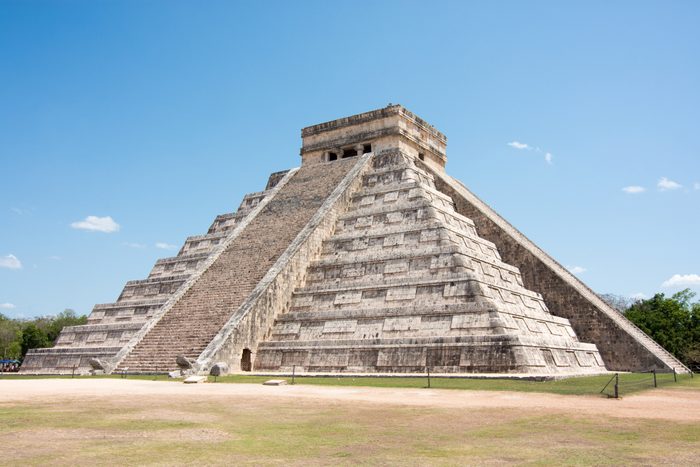 Mexico, Yucatan, Chichen Itza, Pyramid. Maya Culture