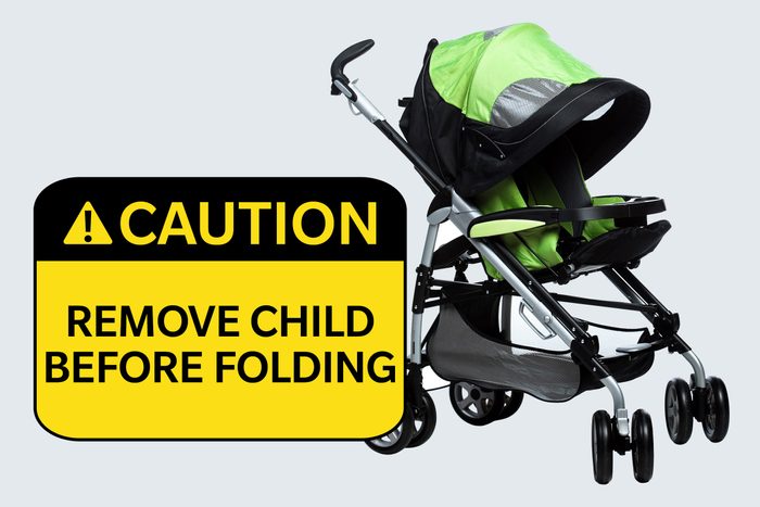 stroller. caution: remove child before folding.