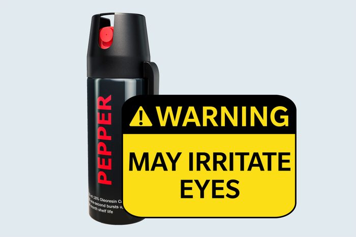 pepper spray. warning: may irritate eyes