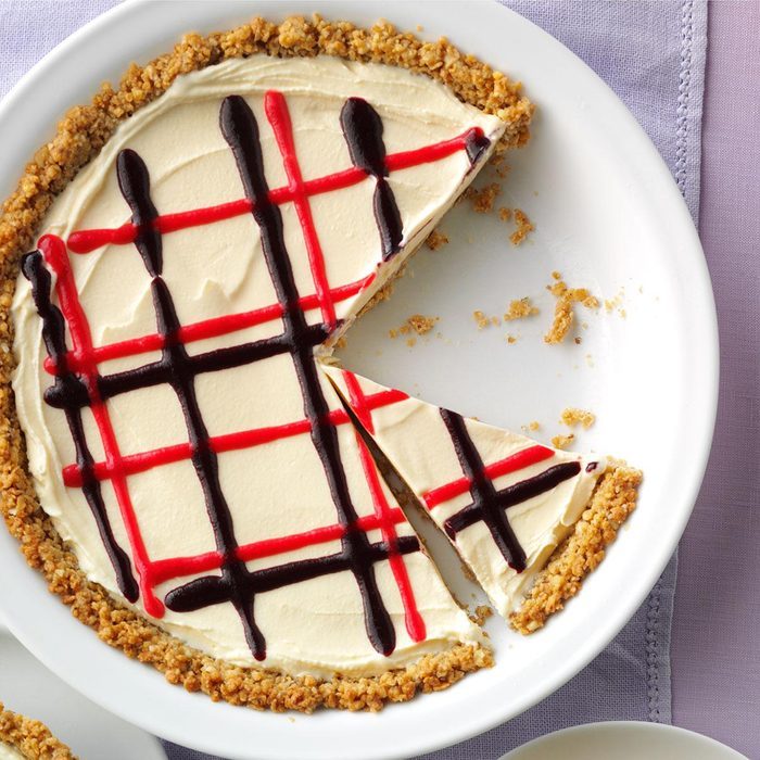 Red White And Blueberry Ice Cream Pie With Granola Crust