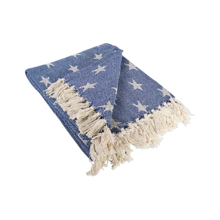 Woven Throw Blanket With Decorative Fringe 