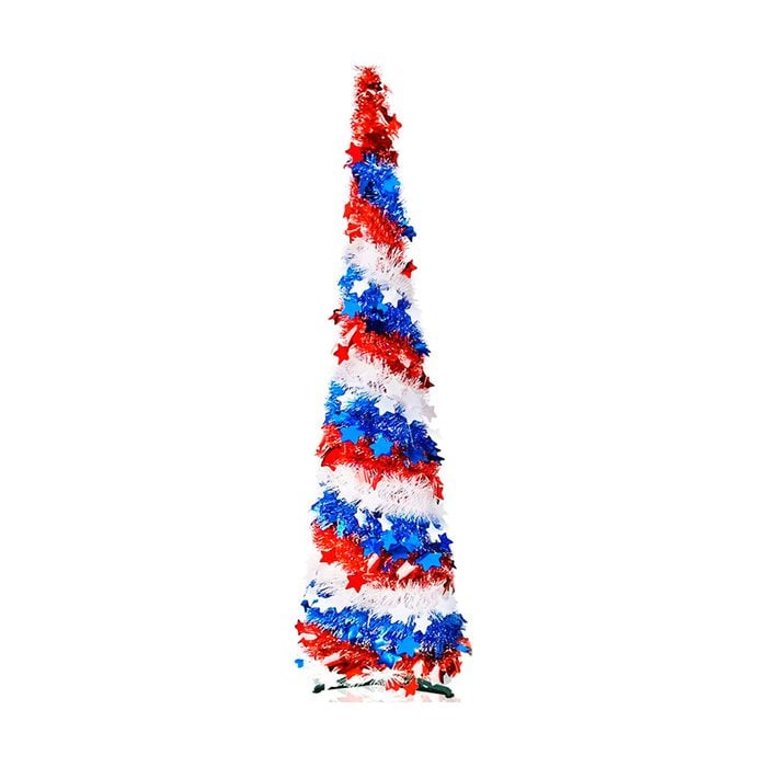 Red, White & Blue Pop Up Tinsel Tree 