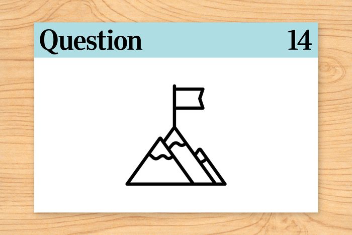brain teaser. question 14. mountain illustration.