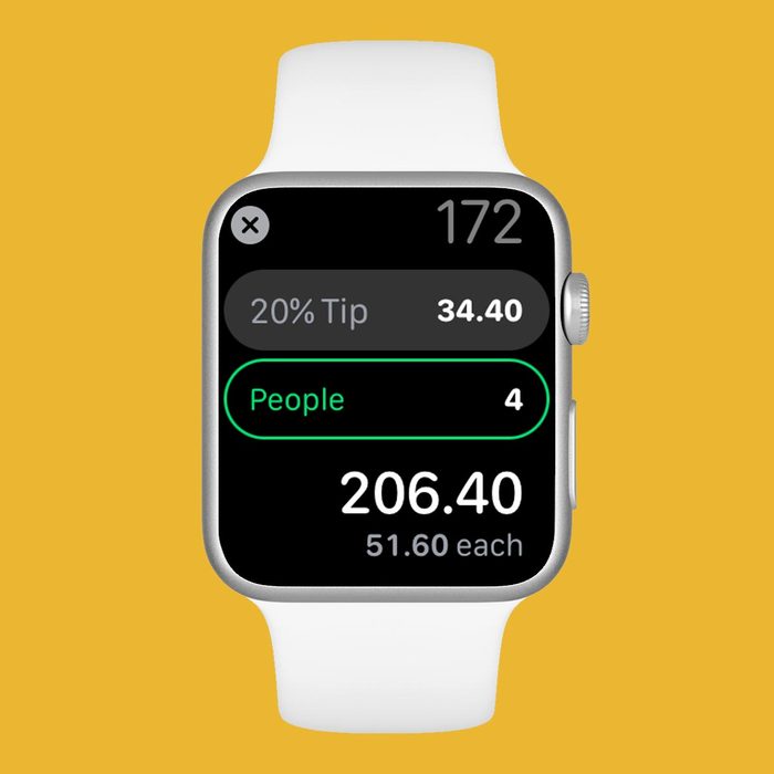 Hidden Apple Watch feature performing basic calculations on a yellow background
