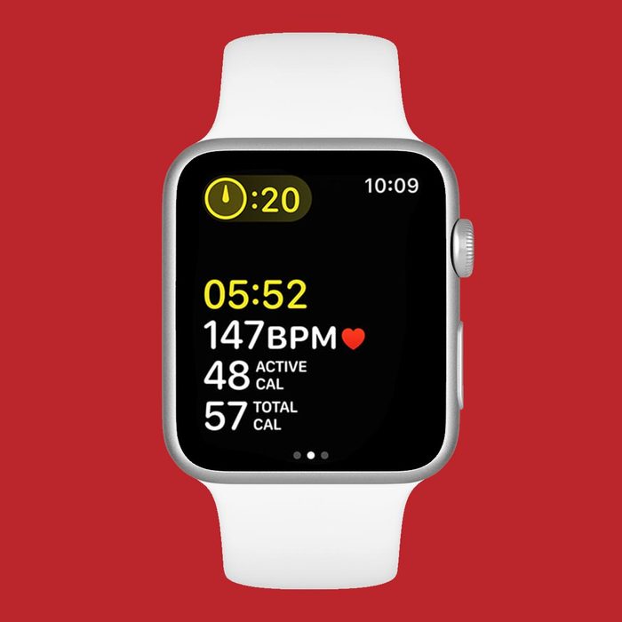 Hidden Apple Watch feature fitness+ workout on a red background