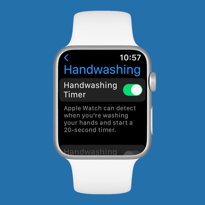 Hidden Apple Watch feature hand washing alerts on a blue background