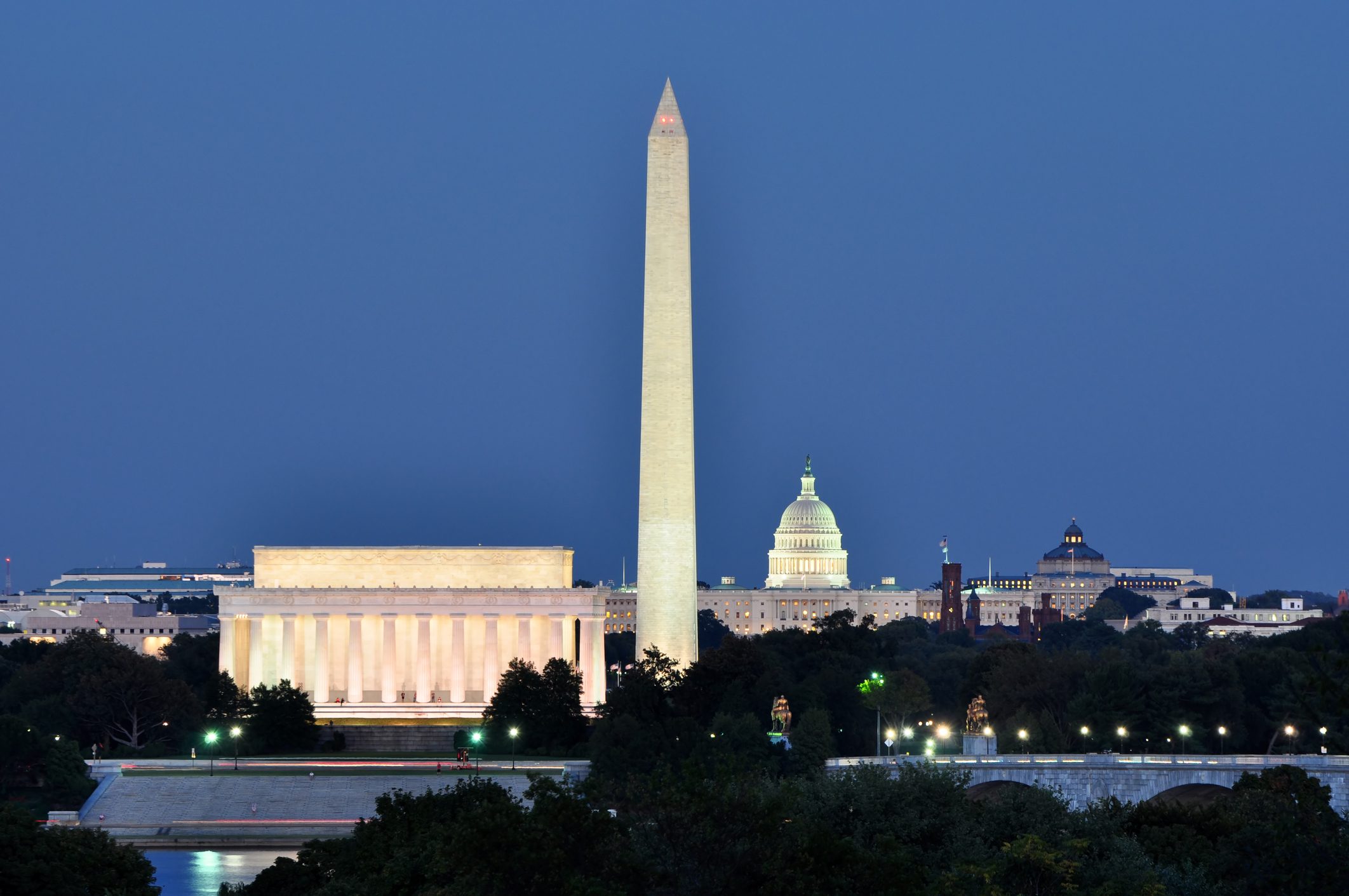 Washington, DC, skyline at night