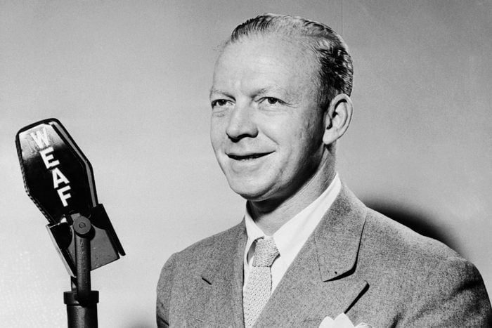 Red Barber Before Radio Microphone