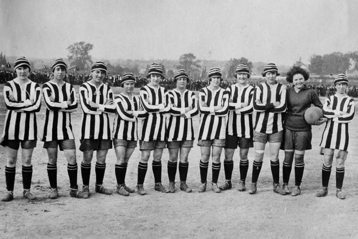 Dick, Kerr Ladies F.C,the ground-breaking womens football club, pose for a photograph in 1922