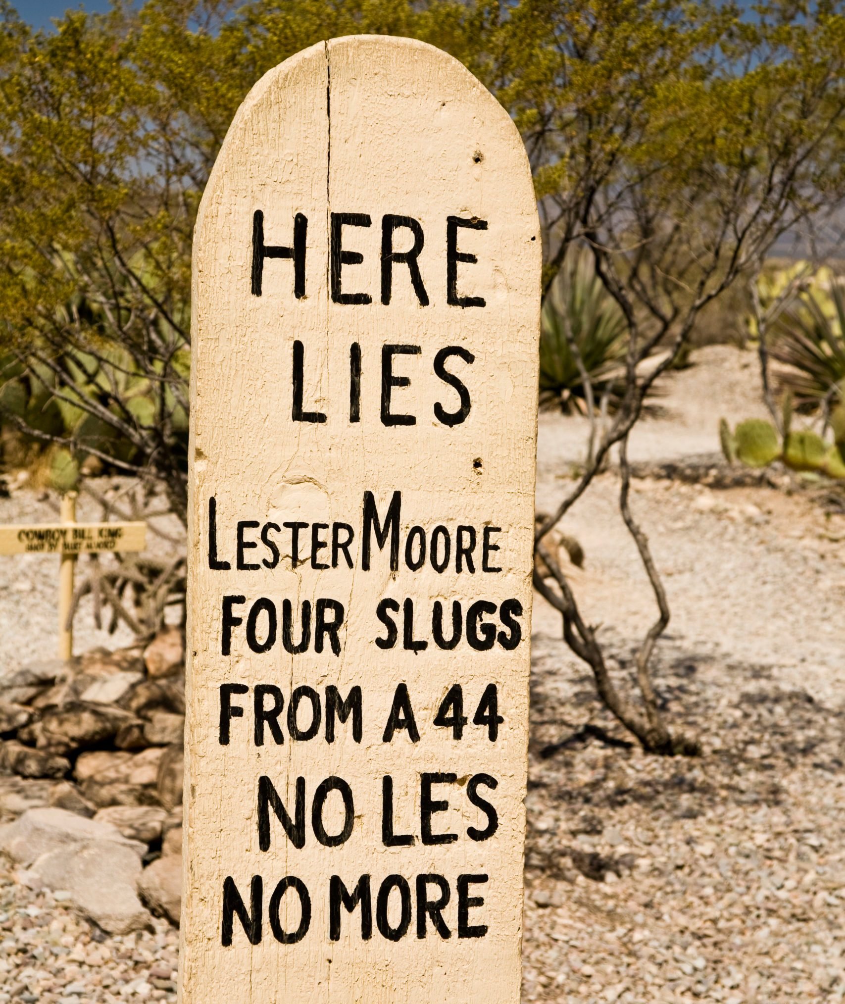 Epitaph on Grave Marker at Boot Hill Cemetery in Tombstone
