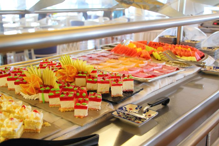 dessert buffet in a cruise ship restaurant