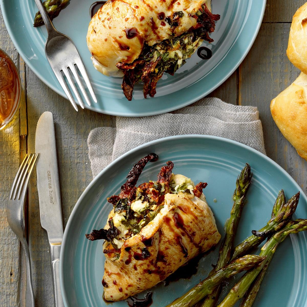 March: Goat Cheese and Spinach Stuffed Chicken