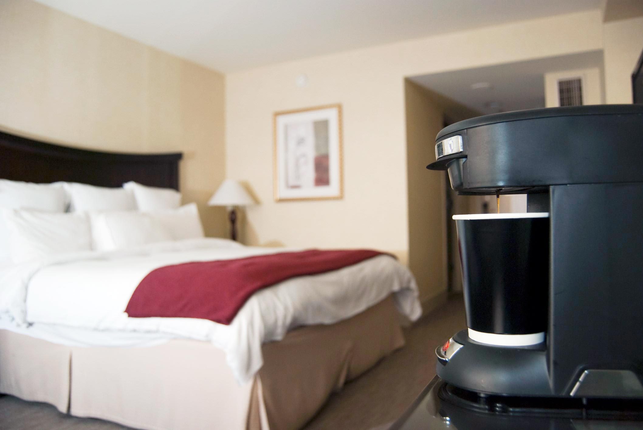 Hotel room with coffee maker