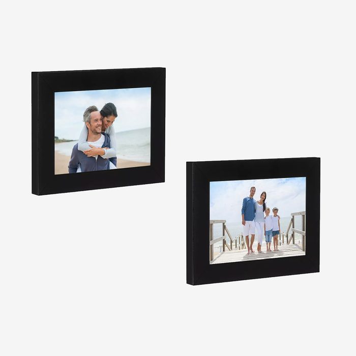 Americanflat Picture Frame in Black MDF / Shatter Resistant Glass with Easel Stand & Horizontal and Vertical Formats - Pack of 2 - Multiple Sizes