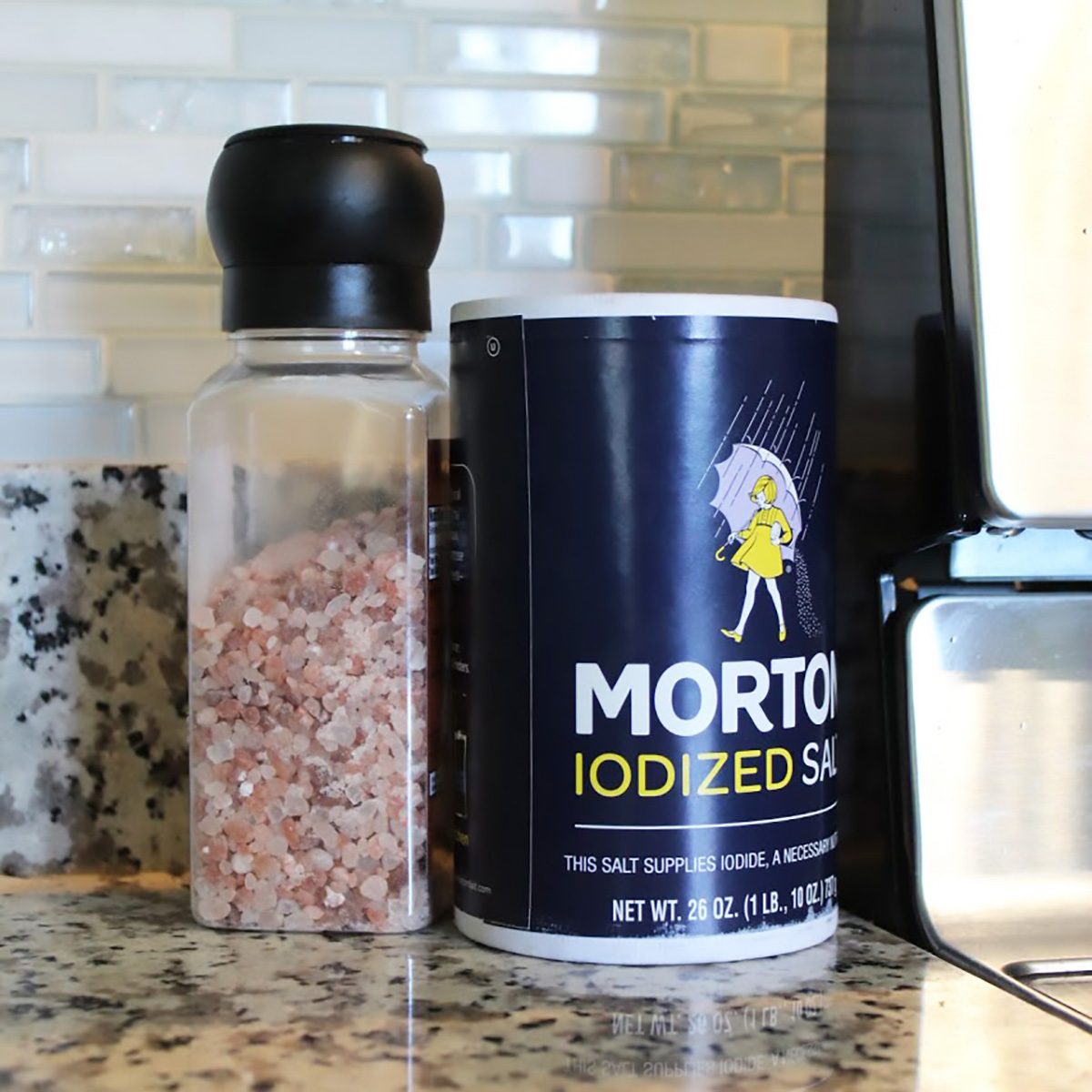 Salt containers on countertop