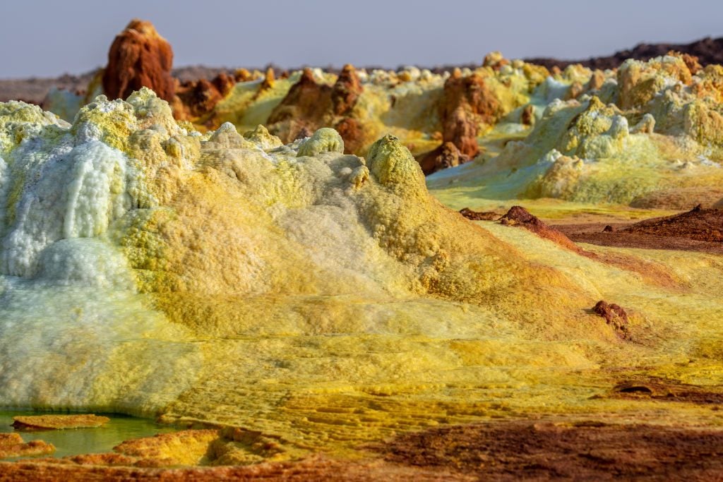Dallol hydrothermal hot springs in the Danakil depression at the Afar Triangle, Ethiopia