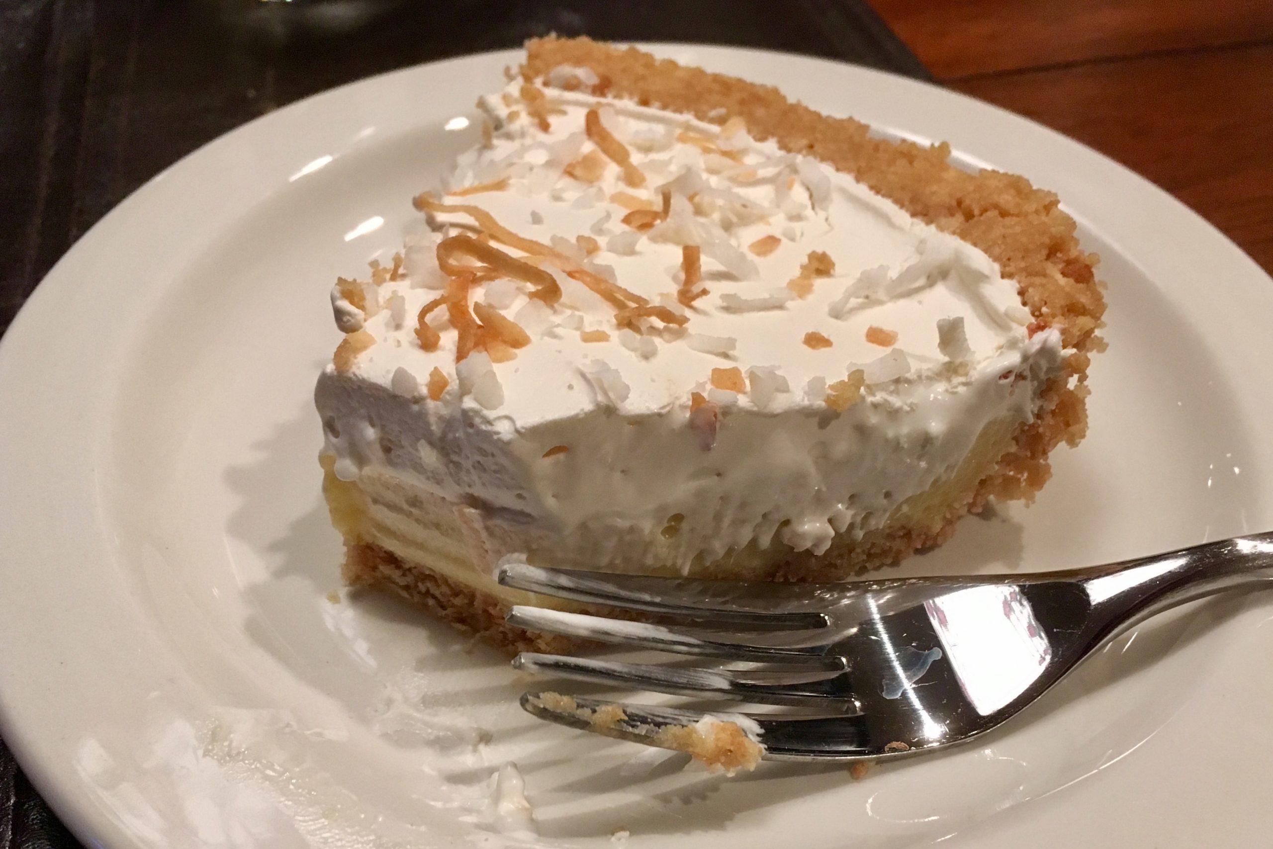 Coconut Cream Pie with Missing Bite