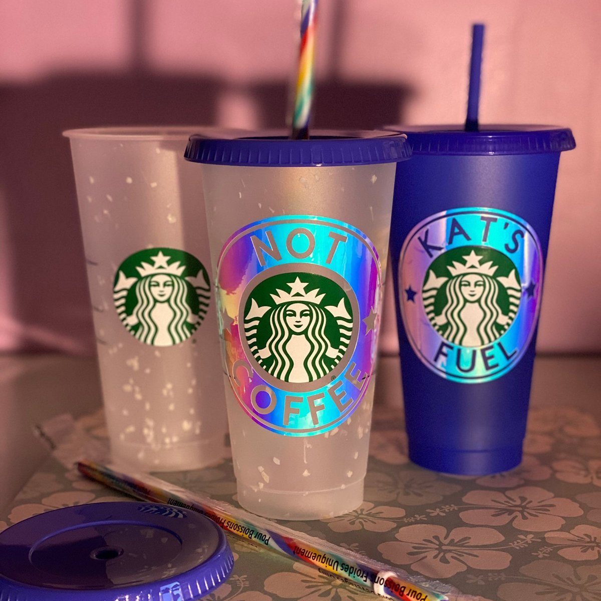 Limited Edition Confetti Color Changing Starbucks Cup with Holographic Circle