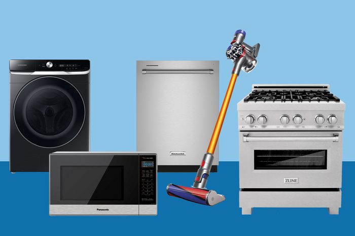 appliances on blue background for labor day sales