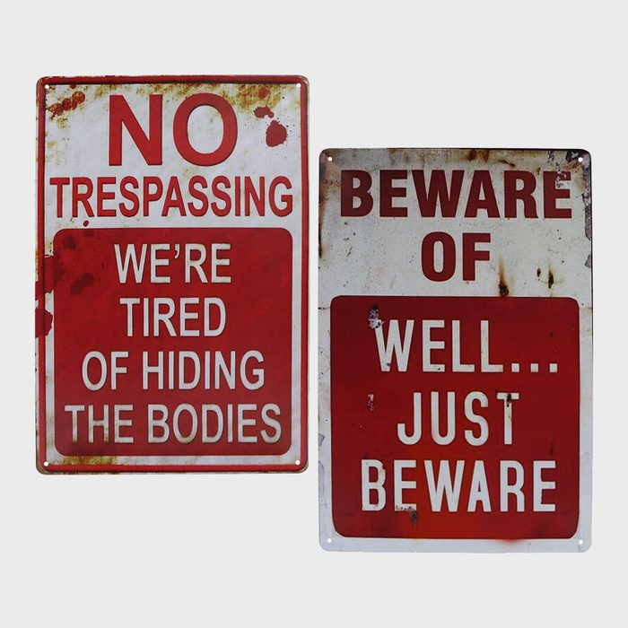 Trespassing Signs Halloween Decoration