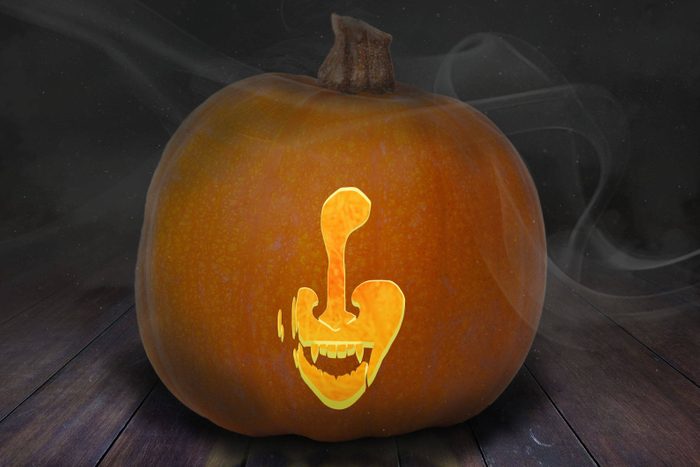 Vampire carved into Pumpkin