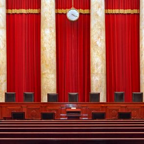 Court room interior at the United States Supreme Court