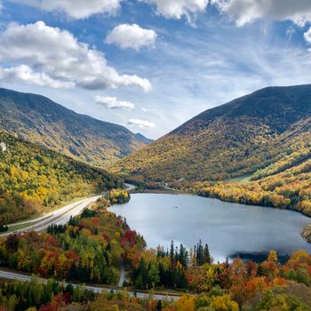 Franconia Notch State Park during Autumn in New Hampshire USA White Mountains National Forest