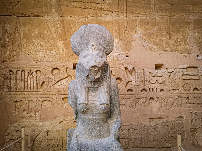 Statue of Sekhmet, Egyptian goddess with a lioness head.