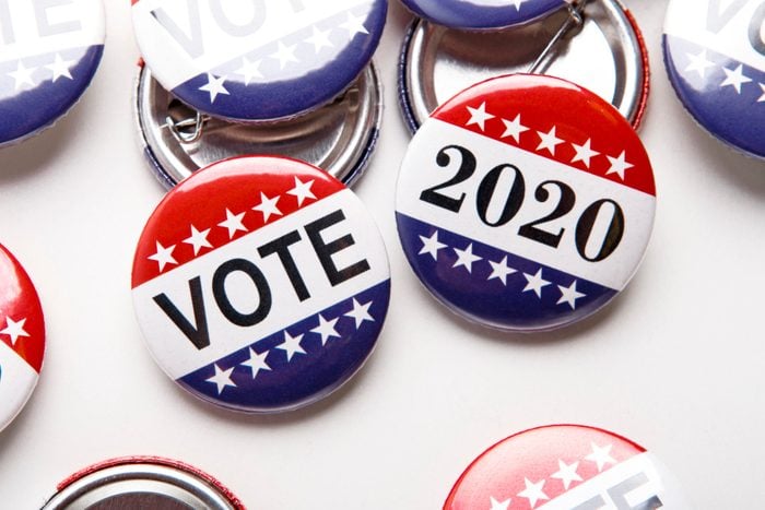 America Vote election badge buttons on white background